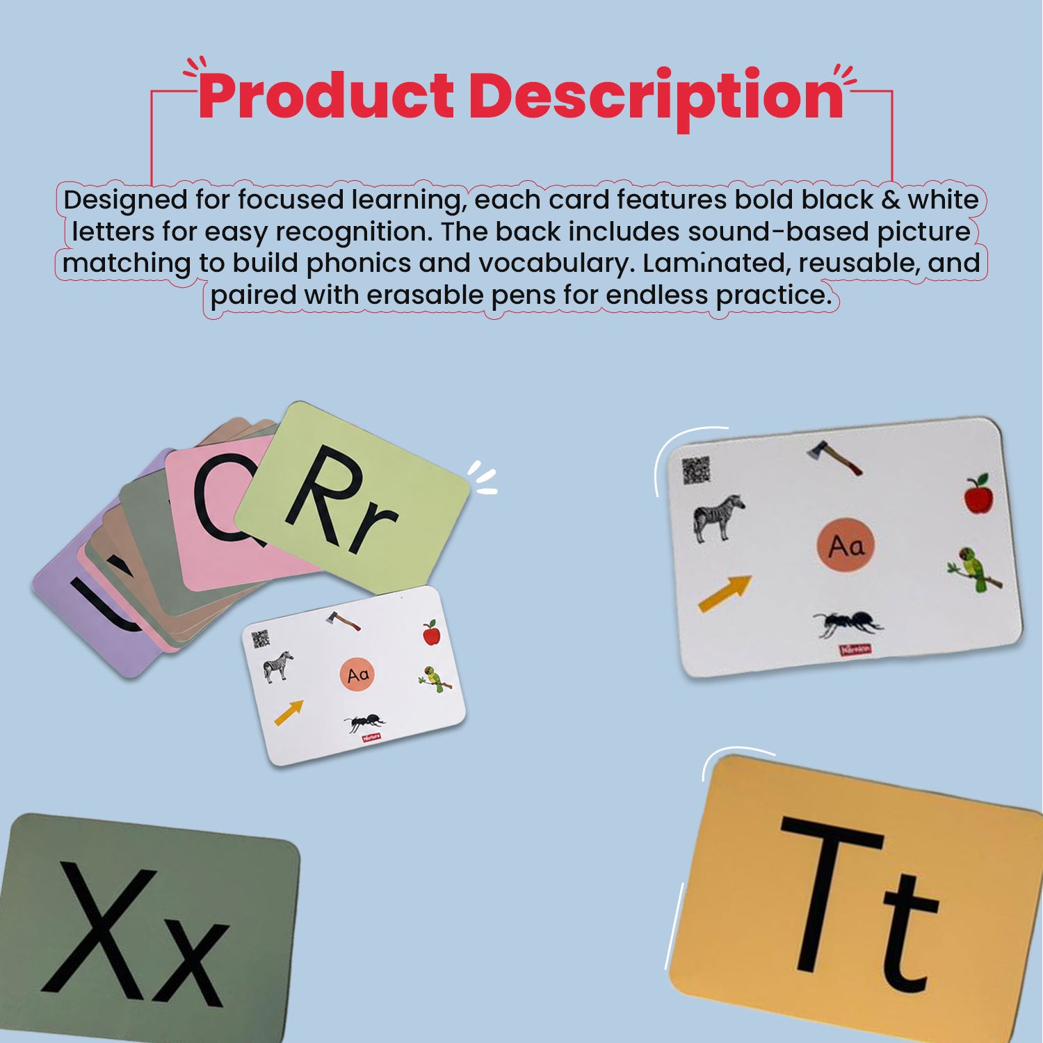 A to Z Phonics cards (Age 2 to 4 Years) – Learnkin