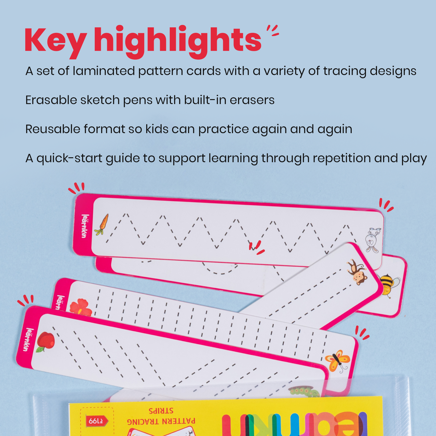 PATTERN TRACING STRIPS (Age 3 to 4 Years) | Busybag