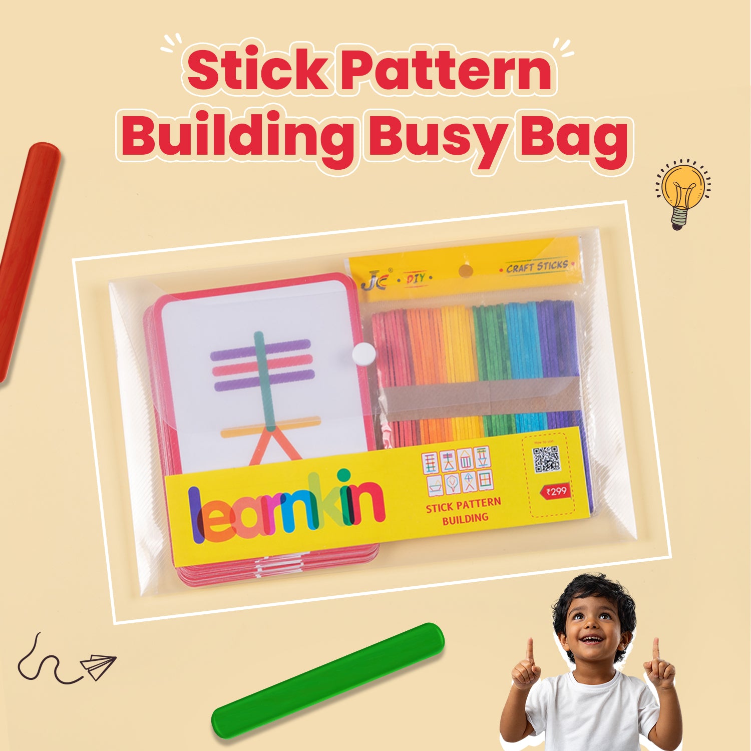 STICK PATTERN BUILDING (Age 4 to 5 Years) | Busybag