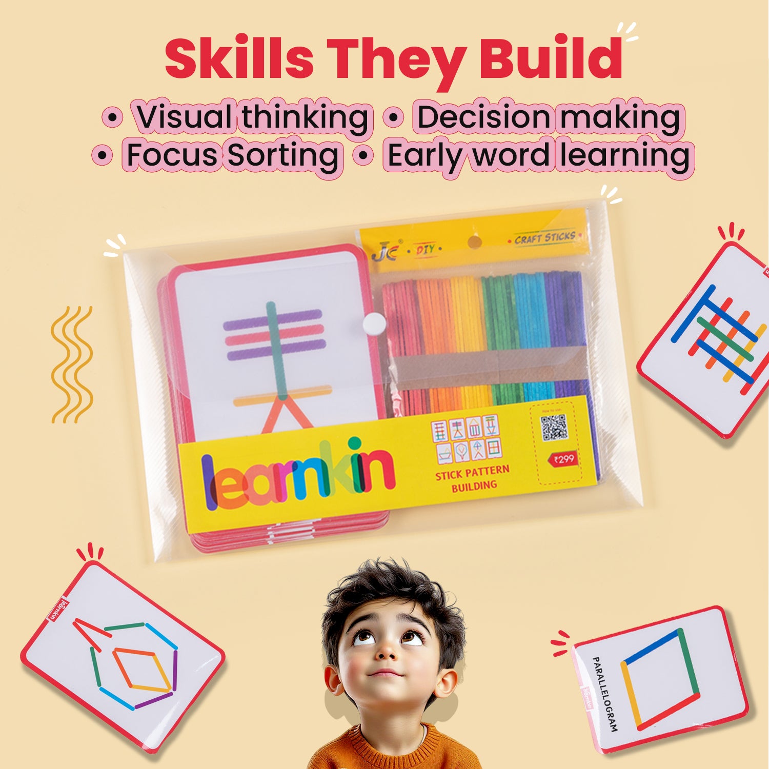 STICK PATTERN BUILDING (Age 4 to 5 Years) | Busybag